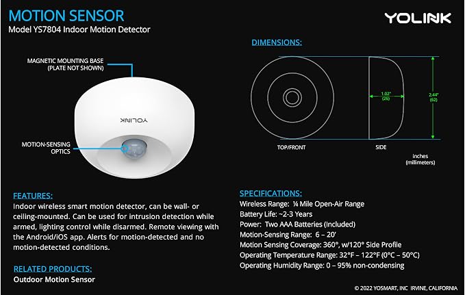 YoLink SpeakerHub & Two Motion Sensor Smart Home and Security Kit – Audio Hub - Image 3