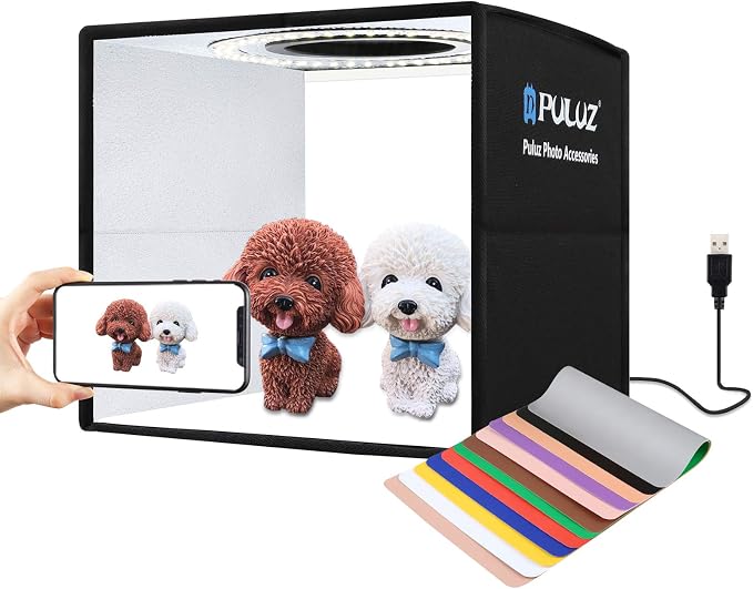 PULUZ 9.8"/25cm Foldable Portable Photo Studio Light Box, Adjustable Brightness by PULUZ