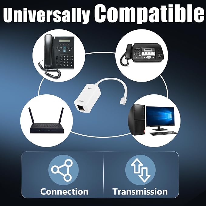 Uvital DSL Filter for Landline Phone, 1 Pack DSL Modem Phone Filter Adapter - Image 6