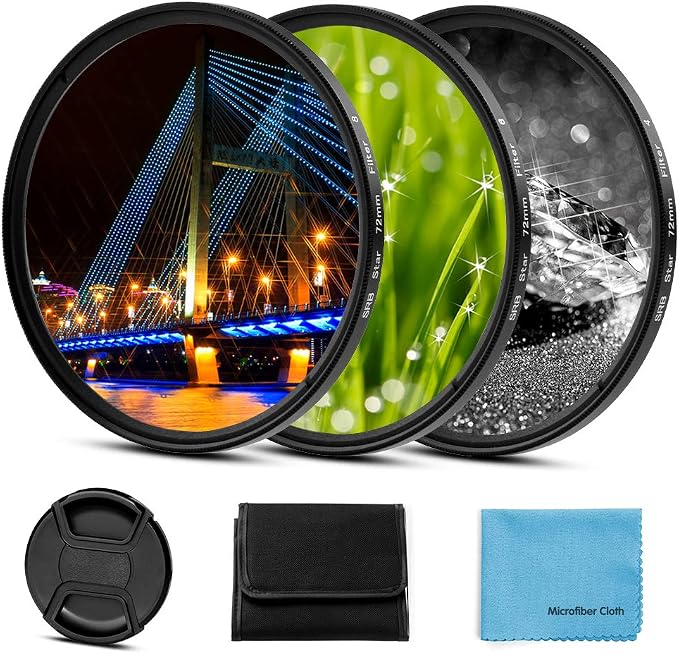 Sedremm Compatible with 77mm Star Filter 3 Pieces Starburst Lens Filter Canon by Unknown