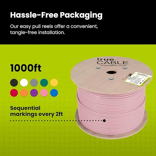 TRUE CABLE Cat6A Shielded Riser Bulk Ethernet Cable, 23AWG Solid Bare Copper - Image 5