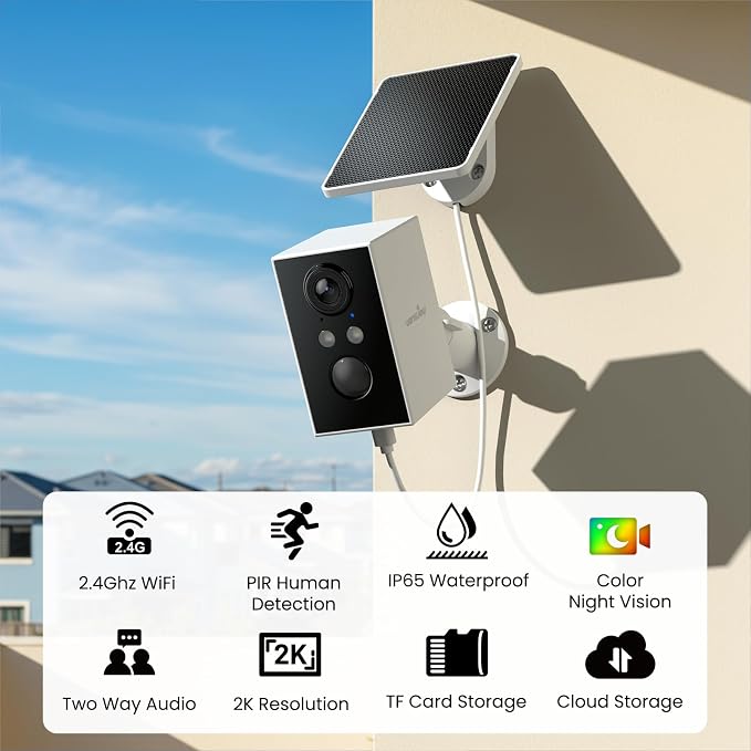 wansview Security Cameras Wireless Outdoor-2K WiFi 6 Solar Camera Outdoor - Image 2