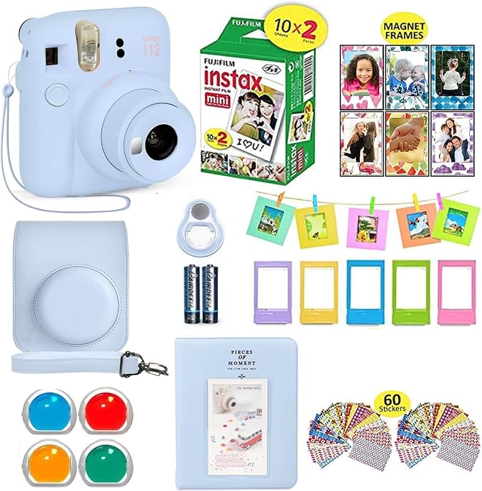 Fujifilm Instax Mini 12 Instant Camera Pastel Blue + Shutter Compatible by FUJIFILM