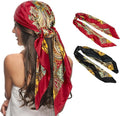 Senker Fashion 35" Head Scarf for Women, Pirate Costume Accessories Silk Red by SenkerFashion