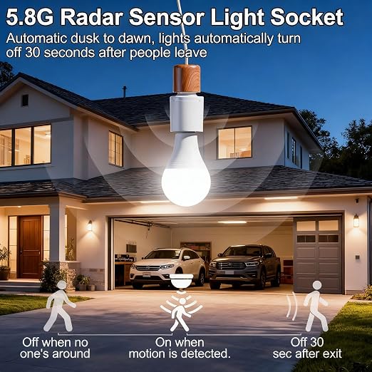 Motion Sensor Light Socket, Auto On/Off Smart Light Socket Adapter - Image 2