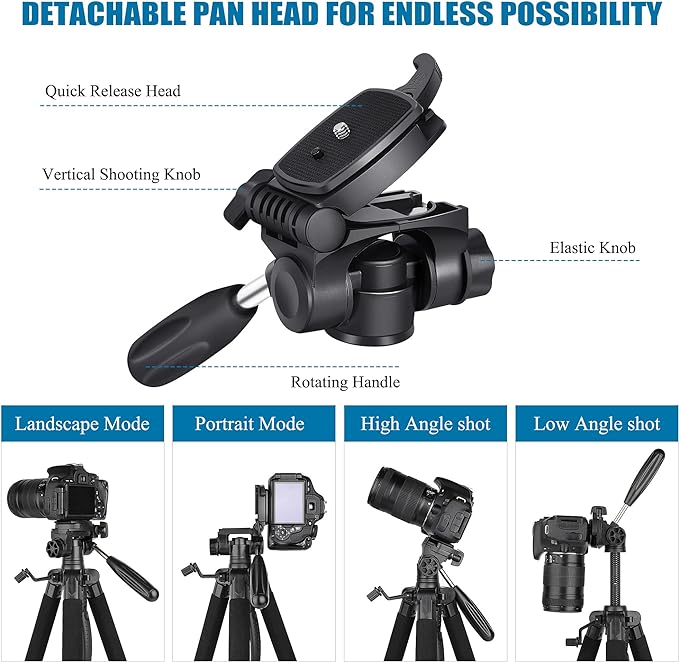 VICTIV 74” Camera Tripod, Tripod - Image 4