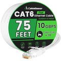Cat 6 Ethernet Cable 75 ft, Indoor&Outdoor, High Speed 10Gbps Flat Internet by CableGeeker