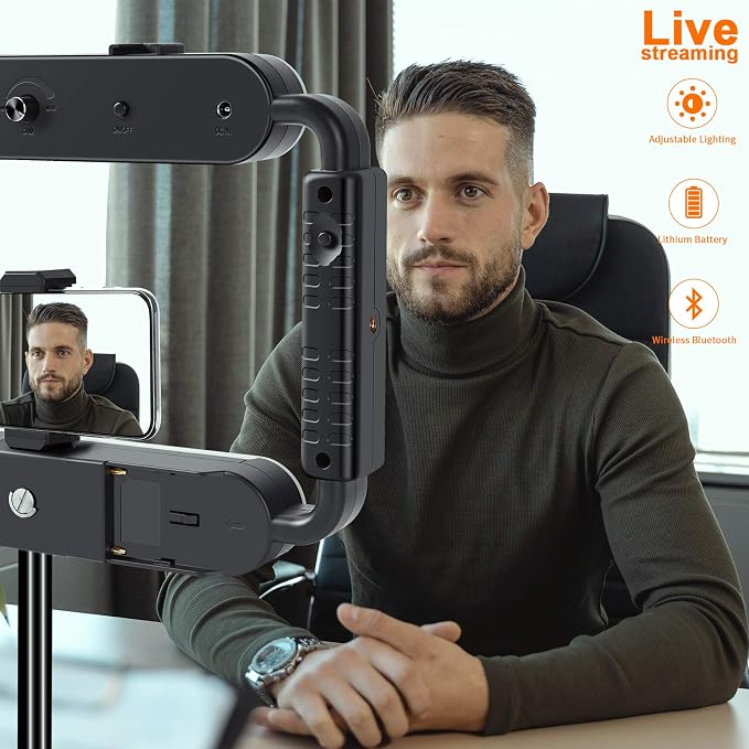 GVM Great Video Maker LED Ring Light 5600K Selfie Light, Smartphone Video Rig & - Image 6
