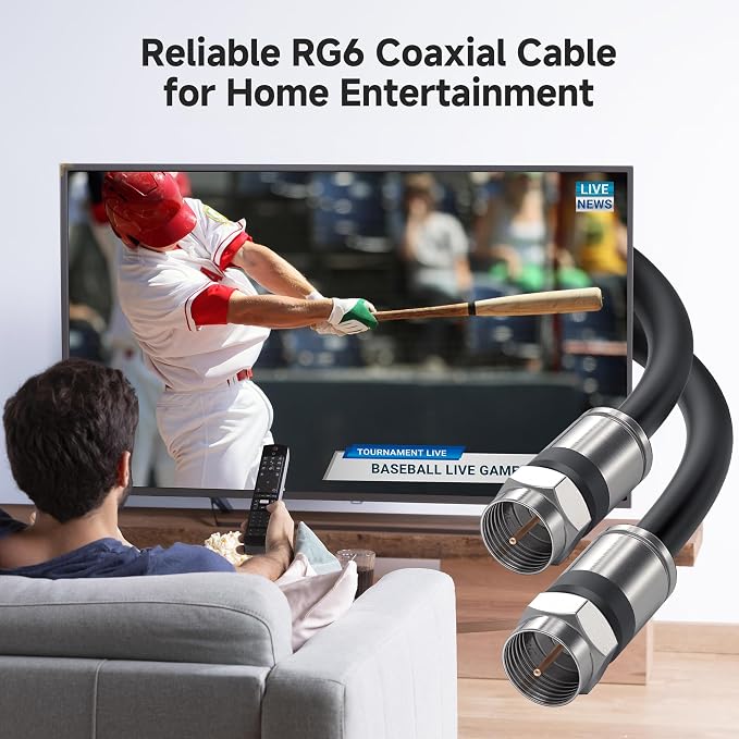 Cable Matters 2-Pack RG6 Coaxial Cable - 15ft - Image 2