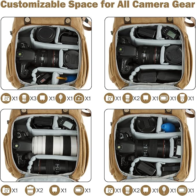 BAGSMART Camera Backpack, DSLR Camera Bag, Waterproof Camera Bag Backpack - Image 3