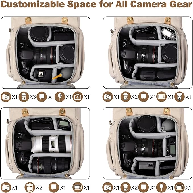 BAGSMART Camera Backpack, DSLR Camera Bag, Waterproof Camera Bag Backpack - Image 3