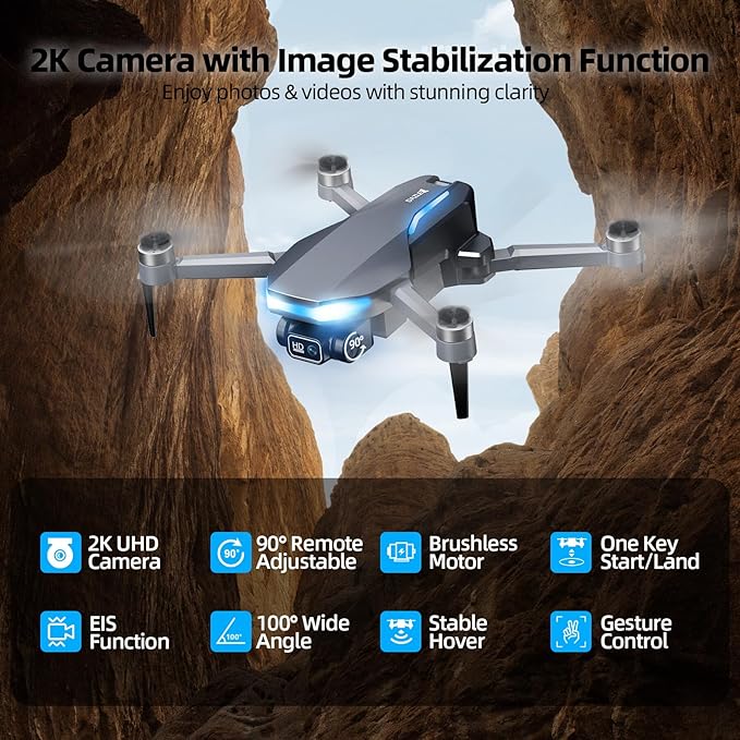 GPS Drone with Camera for Adults, 2K FPV Drone with 4.5" Screen Remote - Image 2