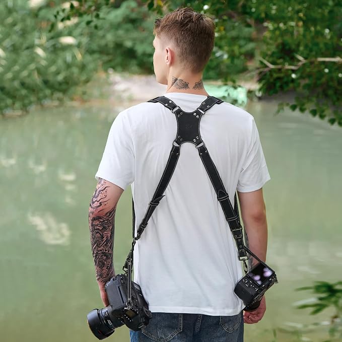 Padwa Lifestyle Black Frosted Dual Camera Harness Strap - Image 9