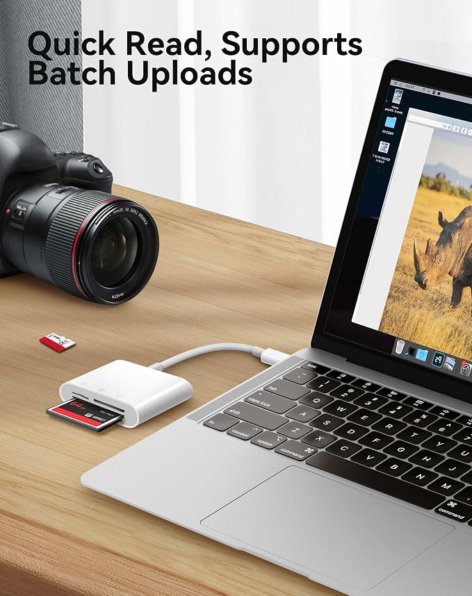 USB C SD Card Reader for 15/iPad/MacBook/iMac, xdgeLoad 3 Slots Type C Reader - Image 3