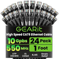 GEARit Cat 6 Ethernet Patch Cables 1 ft Black, CAT6 High Speed 24AWG 10Gbps by GEARit