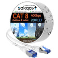 Sokqovt Cat 8 Ethernet Cable Slim 200ft Outdoor&Indoor, Pure Copper Cat8 by Unknown