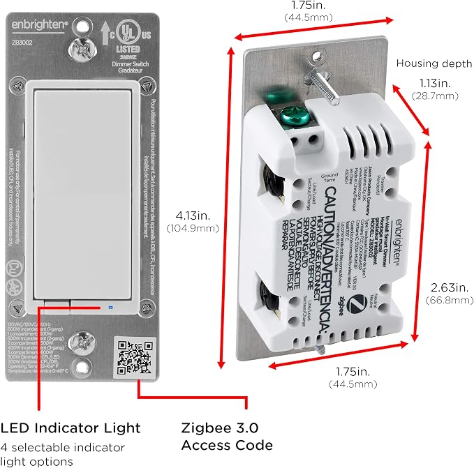 Enbrighten 43080 Zigbee in-Wall Smart Paddle Dimmer - Image 5