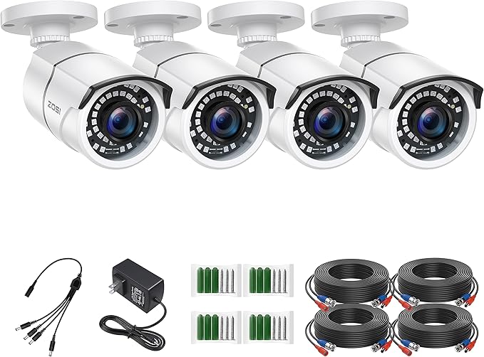 ZOSI 4 Pack 2MP 1080p HD-TVI Home Security Camera Outdoor Indoor 1920TVL by ZOSI