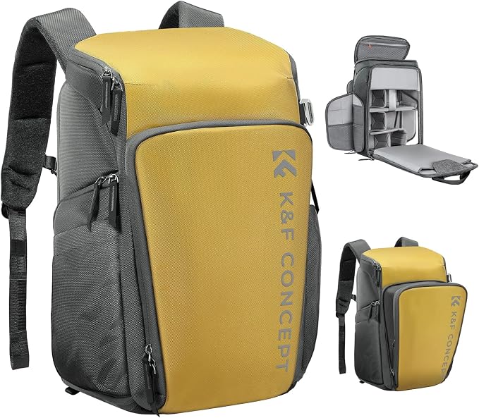 K&F CONCEPT Professional Camera bag Backpack 25L Large Capacity Camera Case by KFCONCEPT