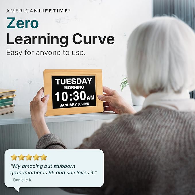 American Lifetime New 2026 Dementia Clock Large Digital Clock - Image 6