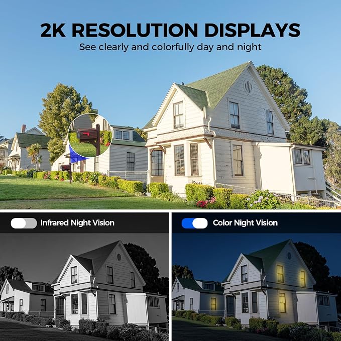 LITYMOL 2K 360° View Security Cameras Wireless Outdoor, Solar Cameras - Image 4