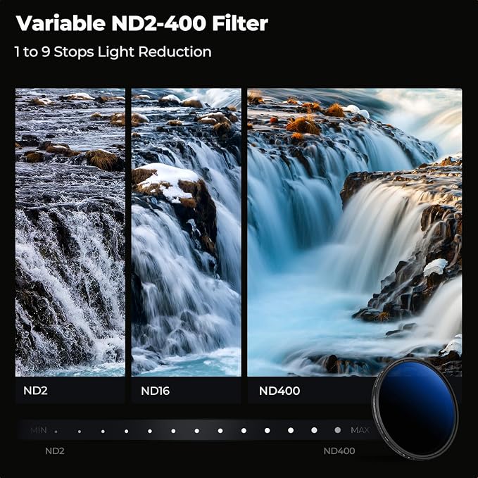 K&F CONCEPT 43mm Variable ND Lens Filter ND2-ND400 18 Multi-Layer Coatings - Image 3