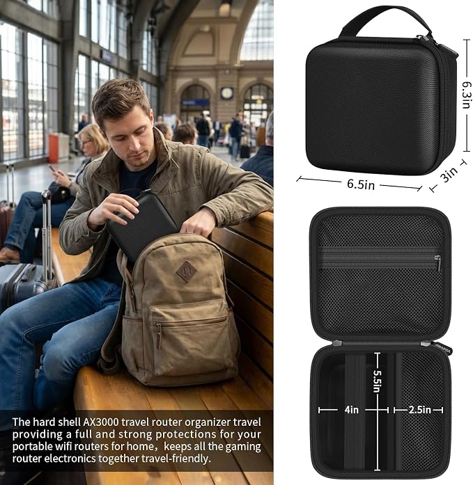 Portable Travel Router Case for TP-Link Roam 7 BE3600 / Roam 6 AX1500 AX3000 - Image 3
