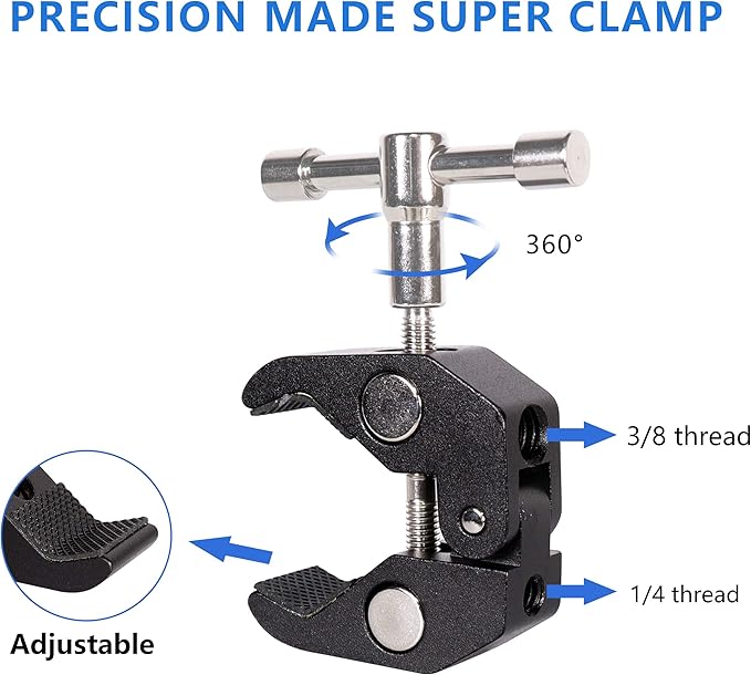 Cool Dual Ball head Magic Arm Adapter Camera Clamp Mount Super Clamp - Image 6
