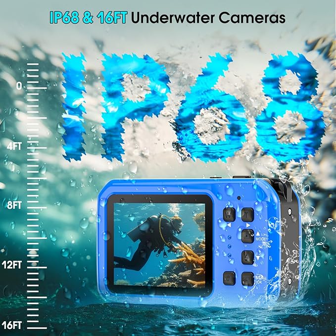 4K 64MP Floatable Underwater Camera, 16FT Waterproof Autofocus Digital Camera - Image 3