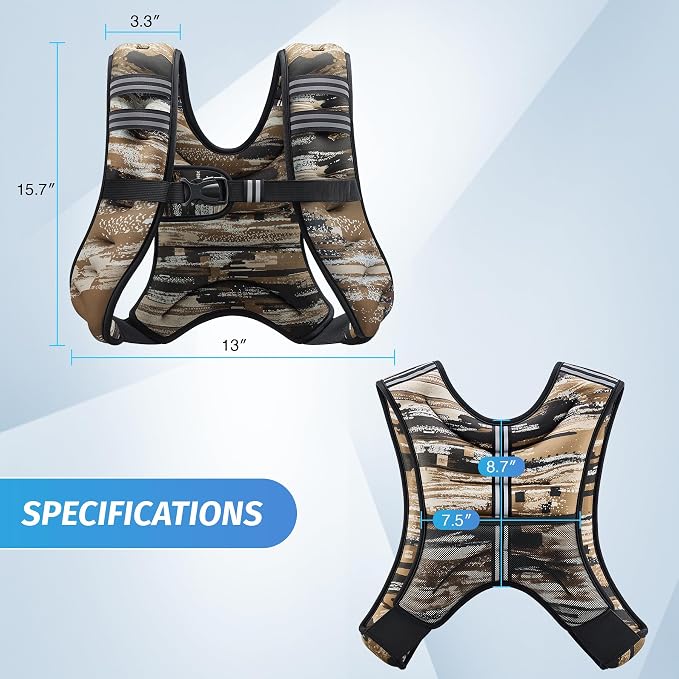 ZELUS Weighted Vest, 6lb/8lb/12lb/16lb/20lb/25lb/30lb Weight Vest - Image 8