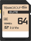 TEAMGROUP Elite 64GB UHS-I U3 V30 UHD Read Speed up to 100MB/s SDXC High Speed by TEAMGROUP