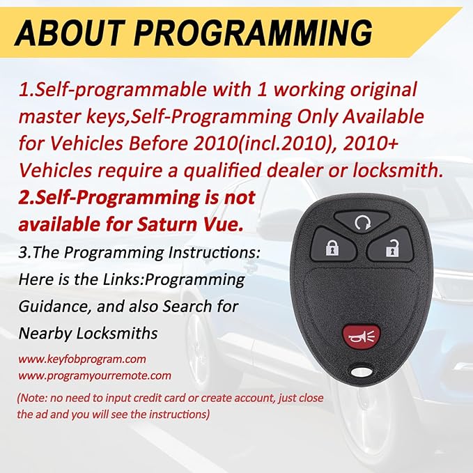 Vurkcy Key Fob Keyless Entry Remote Compatible - Image 3