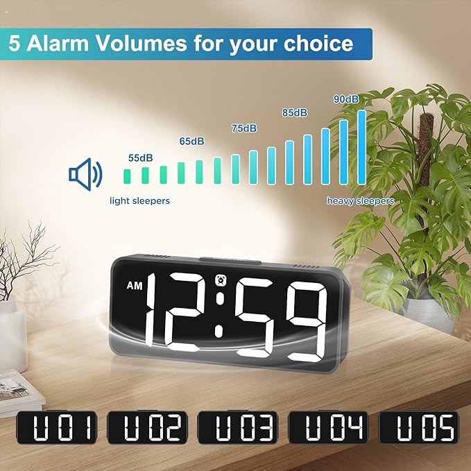 Peakeep Tiny Small Digital Alarm Clock Plug in - Image 3