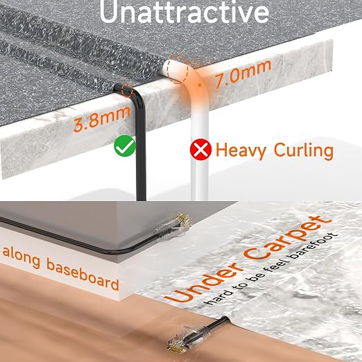 Cat6a Slim Ethernet Patch Cable 200ft Outdoor & Indoor, Flexible 10G Cat6 - Image 3