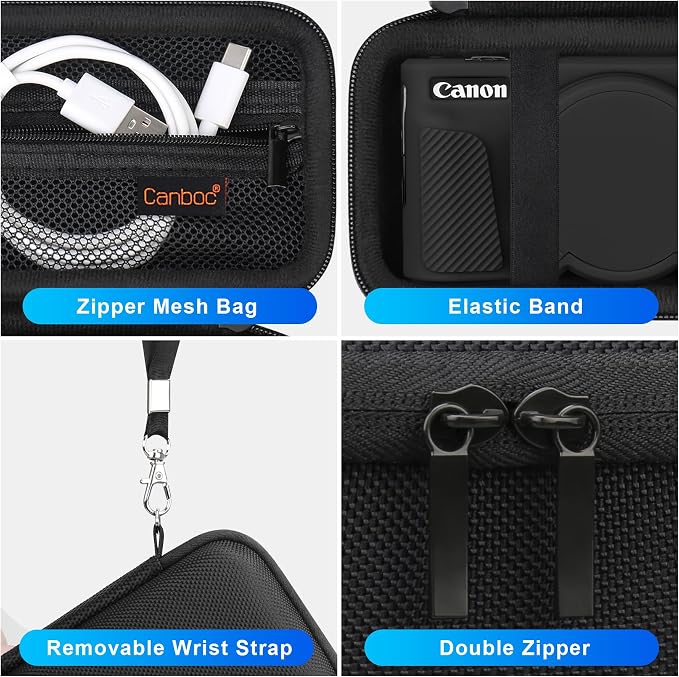 Canboc Case for Canon PowerShot SX740/SX730, Hard Carrying Case + Soft Silicone - Image 5