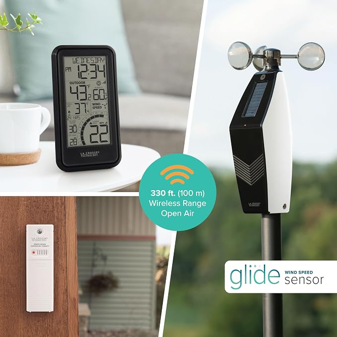 La Crosse Technology 327-1418BW Monochromatic Digital Wind Speed Station - Image 2