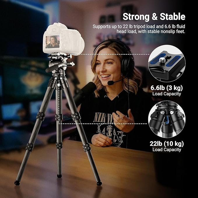 NEEWER Carbon Fiber Desktop Mini Tripod - Image 3