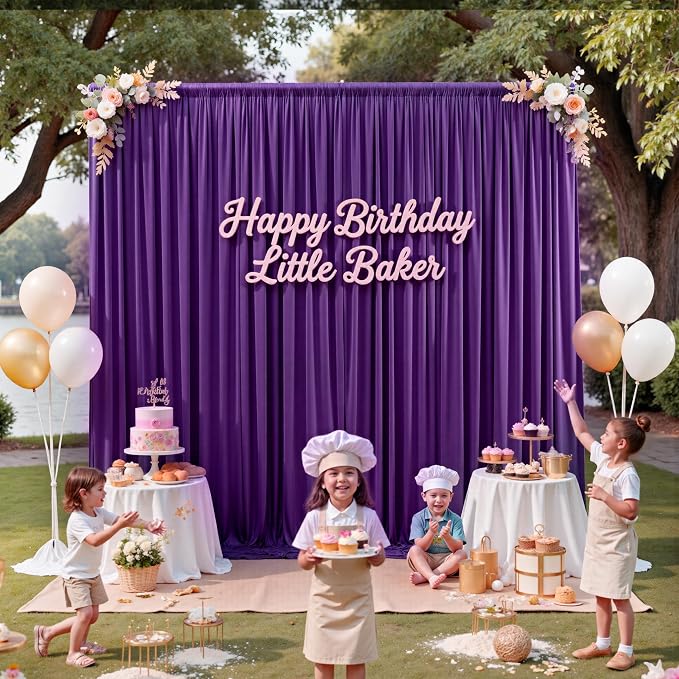 50ft x 12ft Purple Backdrop Curtains - Image 3