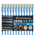 CableGeeker Patch Cables Cat6a 14ft Slim, Cat6 Ethernet Patch Cable 10G Support by CableGeeker