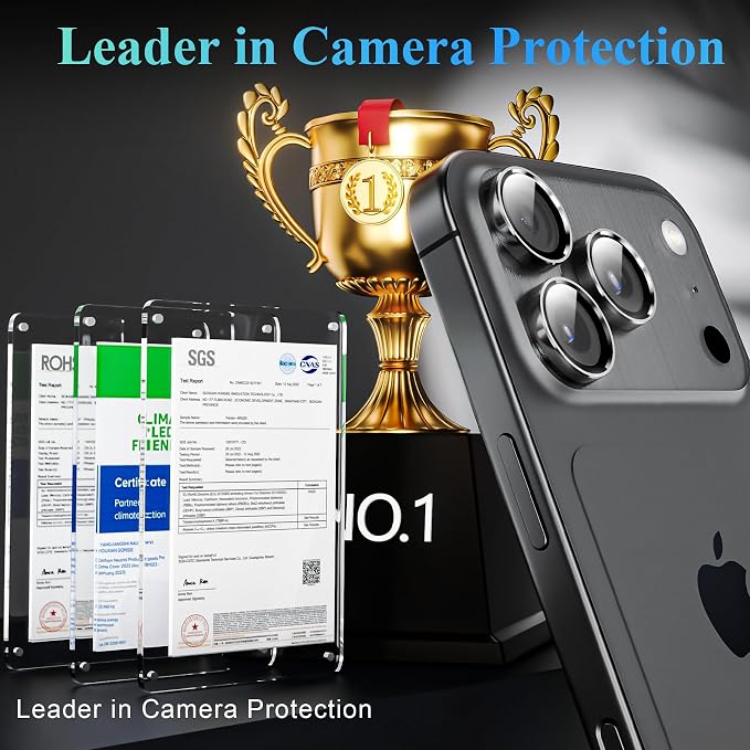 YWXTW Camera Lens Protector for iPhone 17 Pro/iPhone 17 Pro Max, Tempered Glass - Image 2