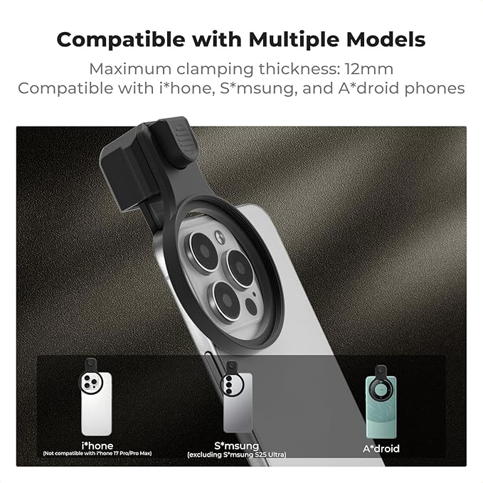 K&F CONCEPT 58mm Press-on ND2-32 Phone Lens Filter Kit, 16/15/14/13/12 Pro/Pro - Image 6