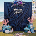 50ft x 12ft Wrinkle Free Navy Blue Backdrop Curtains by CO-AVE