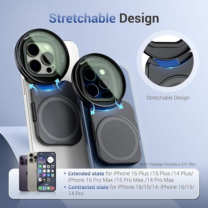 JJC 67mm CPL Filter for iPhone, Magnetic Circiular Polarizer Lens Filter - Image 2