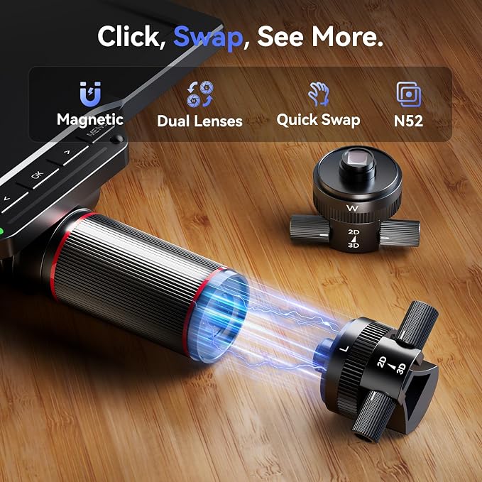 TOMLOV 3D Digital Microscope for Soldering: Magnetic Dual Lens Micro Scope - Image 3