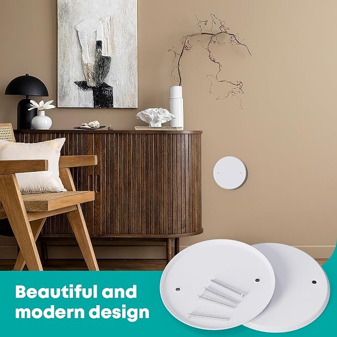 1 Pcs Smoke Detecte Cover Plate, 5 Inch Metal Round Blank Ceiling Cover Plate - Image 6