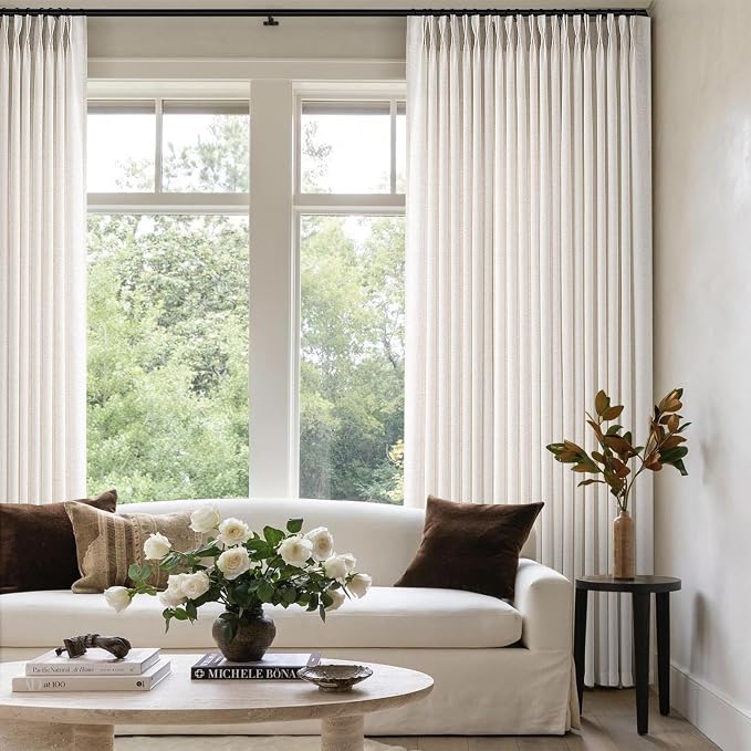Memory Trained Pinch Pleated Curtains 102 Inches Long, Viral Linen Pinch Pleat - Image 5