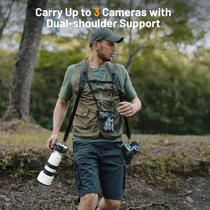 PGYTECH Camera Strap Master, Leather Dual Shoulder Harness - Image 3