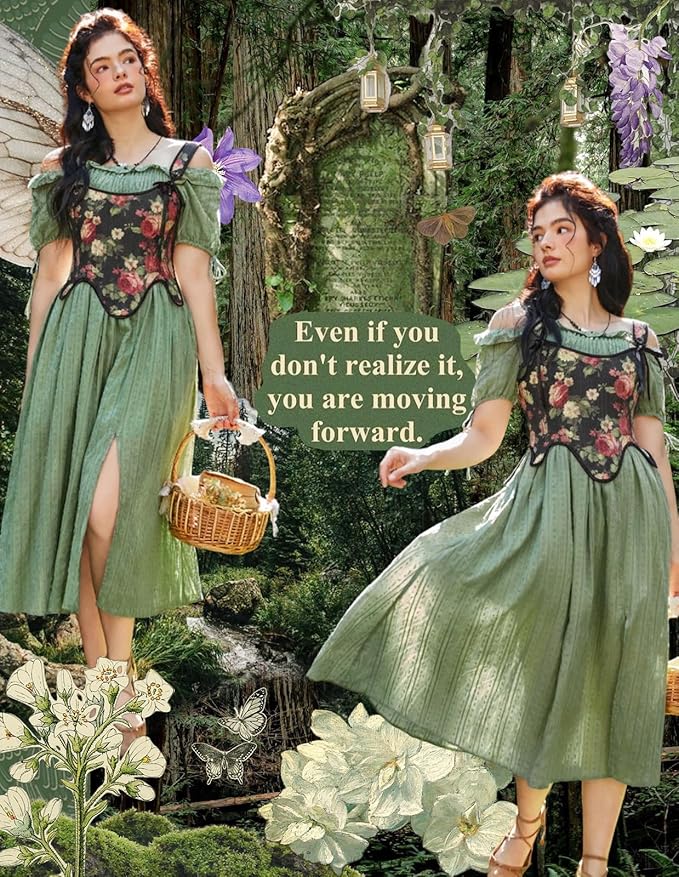 SCARLET DARKNESS Bustier Tops for Women Renaissance Floral Lace Up Bodyshaper - Image 2