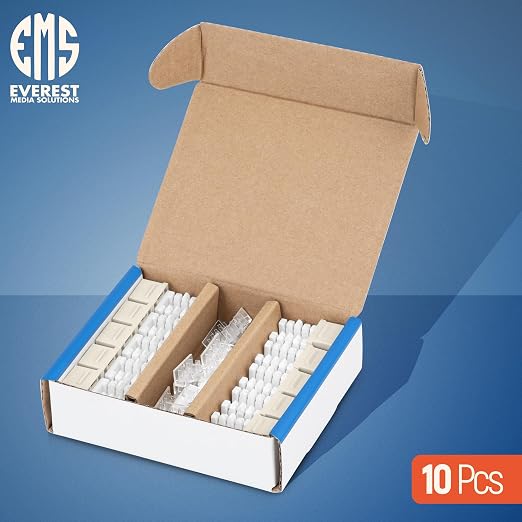 Everest 90° Angled RJ45 Cat6 Keystone Jacks 10-Pack in Light Almond - Image 2