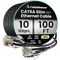 CableGeeker CAT6A Slim Ethernet Cable 100FT, 10Gbps 550MHz High Speed Network by CableGeeker